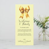 Mellow Yellow Boog Plaatskaart Bedankkaart Programmakaart (Staand voorkant)