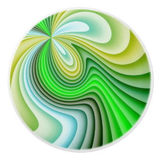 Mellow Yellow en Green Waves Keramische Knop