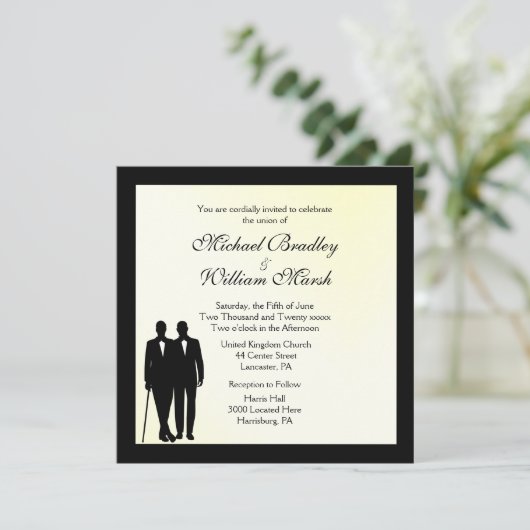 Mellow Yellow Gay Weddenschap Kaart (Staand voorkant)