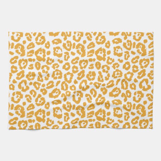 Mellow Yellow Leopard Pattern Theedoek (Horizontaal)