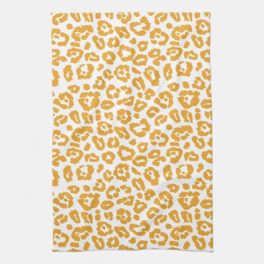 Mellow Yellow Leopard Pattern Theedoek (Verticaal)