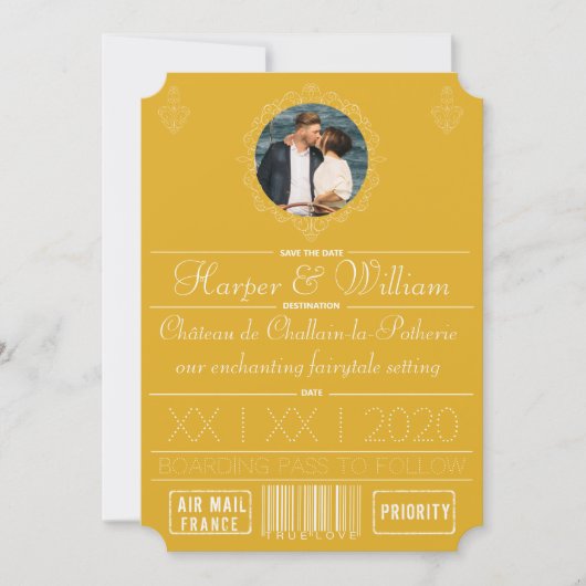 Mellow Yellow Save the Date Foto Lijst (Voorkant)
