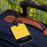 Mellow Yellow Sjabloon Bagagelabel<br><div class="desc">Mellow Yellow,  effen kleuren,  aanpasbaar. Voeg je eigen tekst toe.</div>
