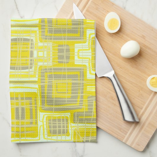 Mellow Yellow squared Theedoek (Quarter Fold)