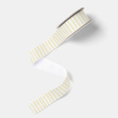 Mellow Yellow Witte Strepen Verjaardag Grosgrain Lint (Achterkant)