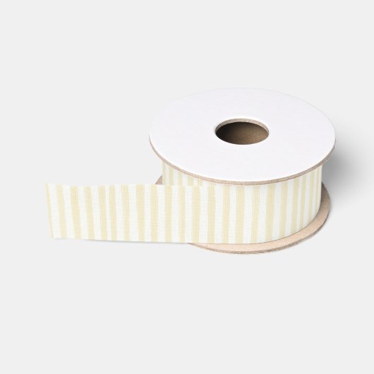 Mellow Yellow Witte Strepen Verjaardag Grosgrain Lint (Spoel)