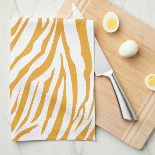 Mellow Yellow Zebra Pattern Theedoek (Quarter Fold)