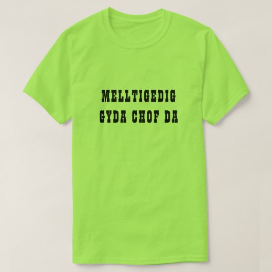 Melltigedig gyda chop da | Grond met goed geheugen T-shirt (Design voorkant)