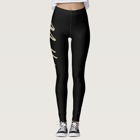 Melly white gold Handwriting Hose Leggings (Voorkant)