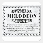 Melodeon License Square Sticker (Voorkant)