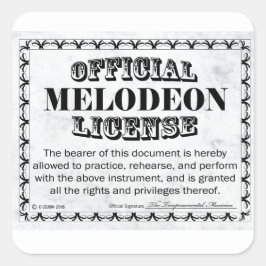 Melodeon License Square Sticker