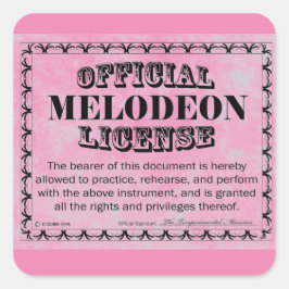 Melodeon License Square Sticker