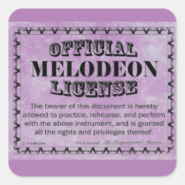 Melodeon License Square Sticker