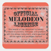 Melodeon License Square Sticker (Voorkant)