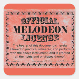 Melodeon License Square Sticker