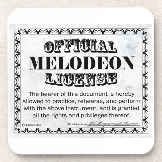 Melodeon-licentie Bier Onderzetter (Voorkant)