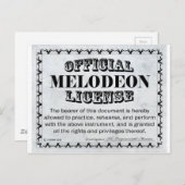 Melodeon-licentie Briefkaart (Voorkant / Achterkant)