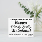 Melodeon maakt me gelukkig briefkaart (Staand voorkant)