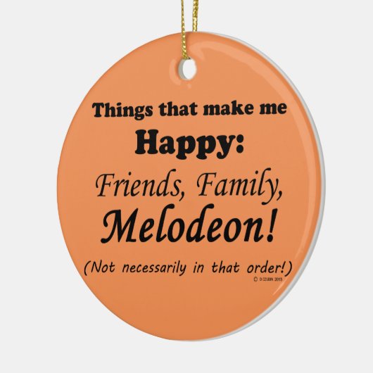 Melodeon maakt me gelukkig keramisch ornament (Links)