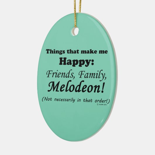 Melodeon maakt me gelukkig keramisch ornament (Links)