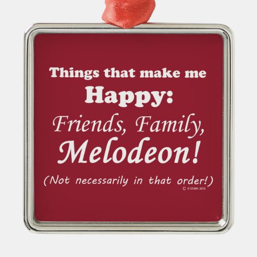 Melodeon maakt me gelukkig metalen ornament (Voorkant)