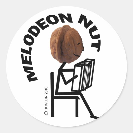 Melodeon Nut Ronde Sticker (Voorkant)