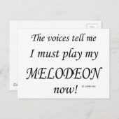 Melodeon Voices zegt dat hij moet spelen Briefkaart (Voorkant / Achterkant)