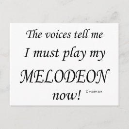 Melodeon Voices zegt dat hij moet spelen Briefkaart