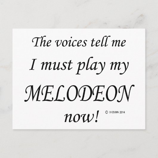 Melodeon Voices zegt dat hij moet spelen Briefkaart (Voorkant)