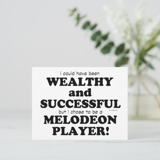 Melodeon Wealthy & Succesvol Briefkaart (Staand voorkant)