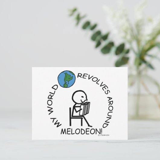 Melodeon - Wereld revolt rond Briefkaart (Staand voorkant)