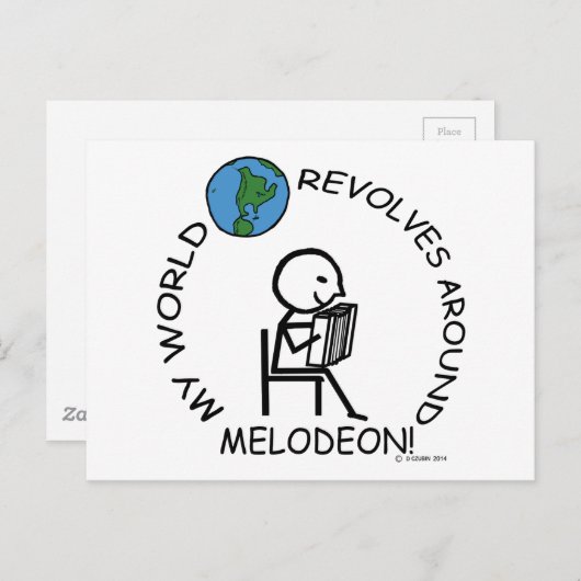 Melodeon - Wereld revolt rond Briefkaart (Voorkant / Achterkant)