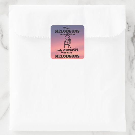 Melodeons Verboden Square Sticker (Tas)