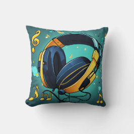 Melodic Beats Cartoon Headset Icon Kussen