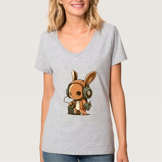 Melodic Bunny: Een muzikale reis T-shirt (Voorkant)