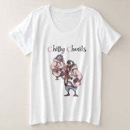 Melodic Waddle: Penguins spelen gitaar Grote Maat T-shirt