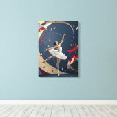 Melodie in Beweging Abstracte Ballerina Canvas Afdruk (Insitu (Houten vloer))