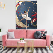 Melodie in Beweging Abstracte Ballerina Canvas Afdruk (Insitu (Woonkamer))