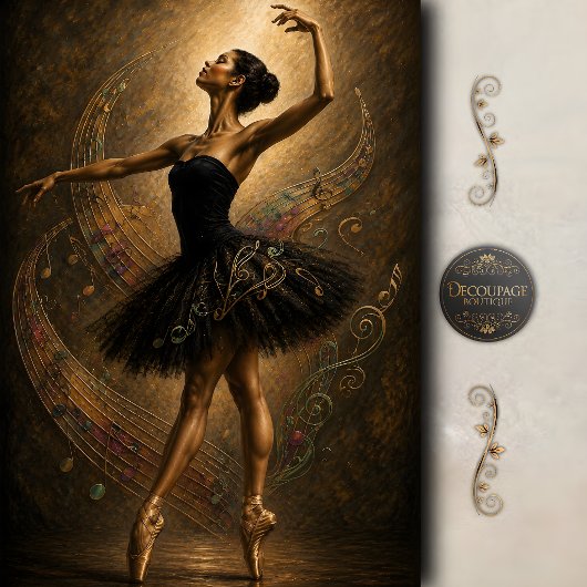 Melodie in Beweging Ballet Decoupage Tissuepapier