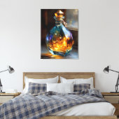 Melodie in een fles - Glowing Musical Essence Art Canvas Afdruk (Insitu (Slaapkamer))