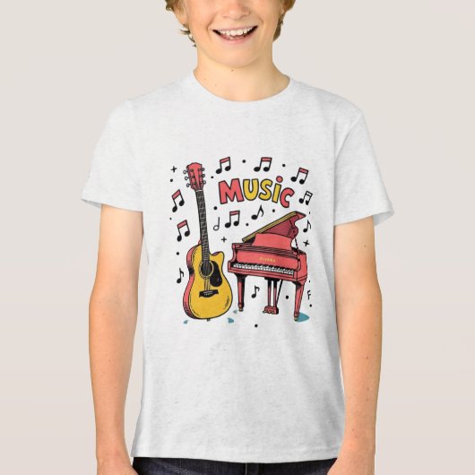 Melodie maker muziekclub Tri-Blend shirt (Voorkant)