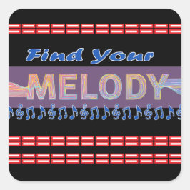 melodie T-shirt Vierkante Sticker