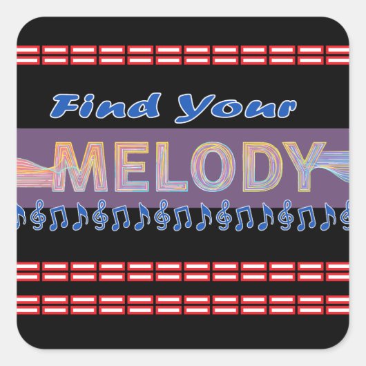 melodie T-shirt Vierkante Sticker (Voorkant)