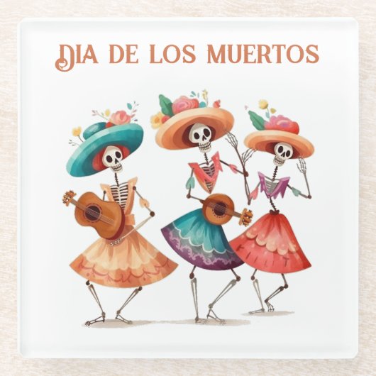 Melodie van de Dancing Dead, op maat Glazen Onderzetter (Voorkant)