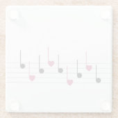 Melodie van de liefde (lineair) glazen onderzetter (Achterkant)