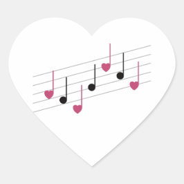 Melodie van de liefde (lineair) hart sticker