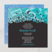 MELODIE van de TORAH Bar Bat Mitzvah Invitatio_BLA Kaart (Voorkant / Achterkant)