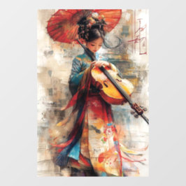 Melodie van de traditie: de harmonie van kunst en  raamsticker