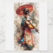 Melodie van de traditie: de harmonie van kunst en wijn etiket (Enkel label)