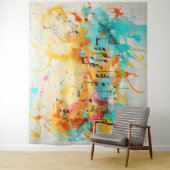 Melodie van kleuren en muzieknoten wandkleed (In situ)